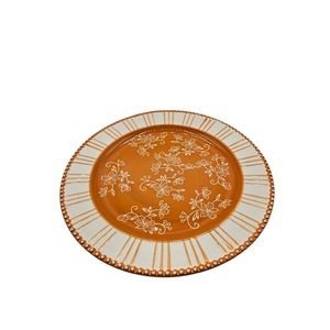 Temptations by tara Floral‎ Lace 10.5 inch Dinner Plate Orange White